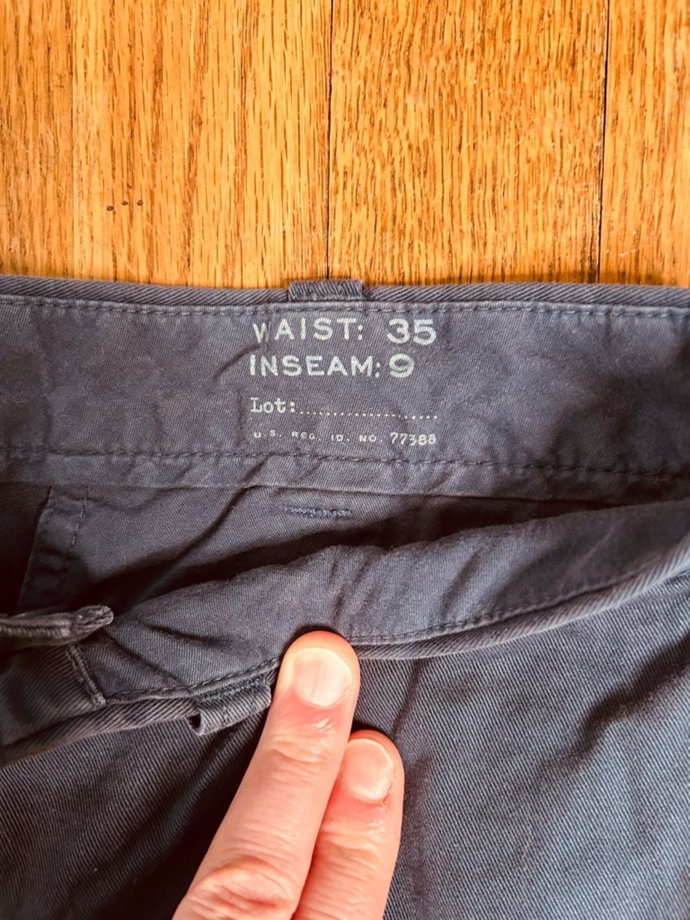 J.Crew Stanton Chino Shorts Blue 35 Cotton Twill 9” Inseam - Picture 6 of 10